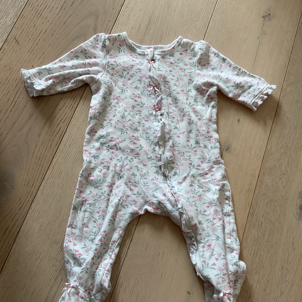 Little Me Floral Print Kids One Piece Pajama